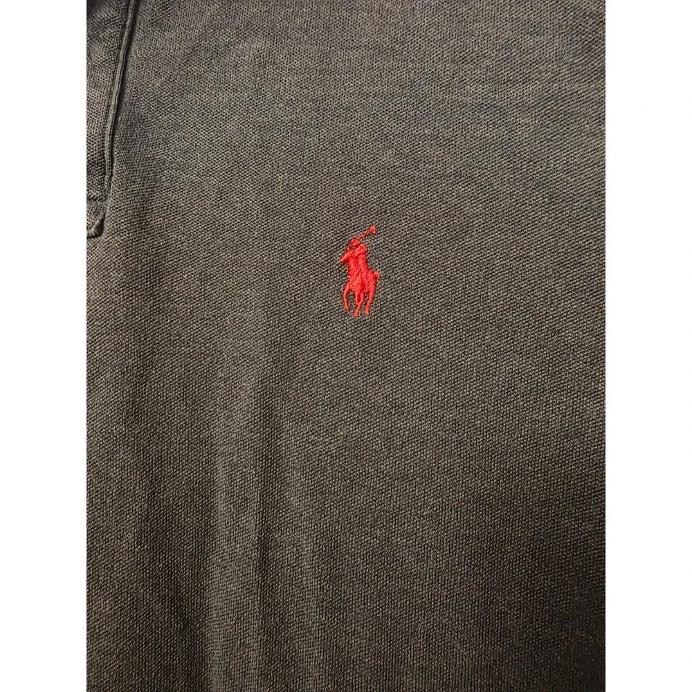 Polo Ralph Lauren Mens Stretch Mesh Polo Shirt Blue Heather Red Pony Size M